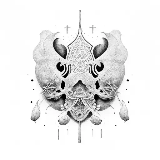 Cocaine-inspired tattoo with dotwork style tattoo design idea