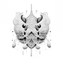 Cocaine-inspired tattoo with dotwork style tattoo design idea