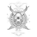 Cocaine-inspired tattoo with dotwork style tattoo design idea