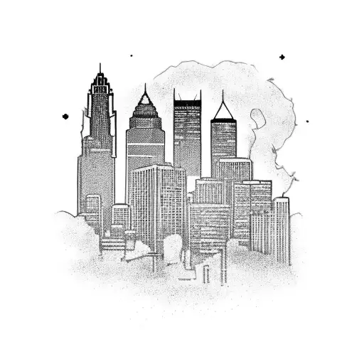 Celebrate your love for Atlanta by creating a tattoo of the city skyline with a basketball hoop incorporated, representing the vibrant sports culture and the city's basketball heritage. tattoo design idea
