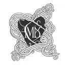 August 25, 2024 Roman numerals with a heartbeat line intertwined tattoo design idea