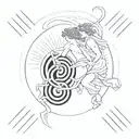 Orpheus And Eurydice Escaping tattoo design idea