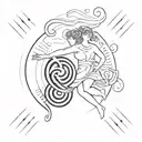 Orpheus And Eurydice Escaping tattoo design idea
