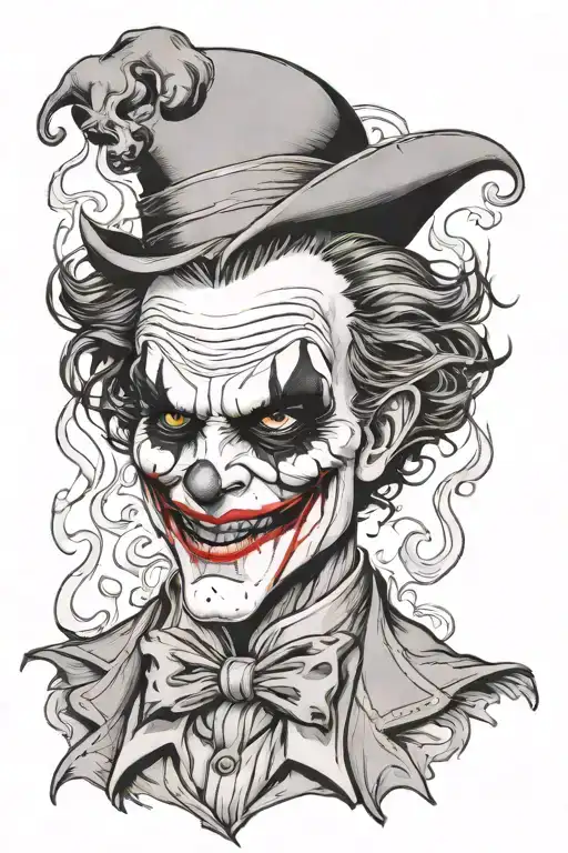 smoke joker tattoo design idea