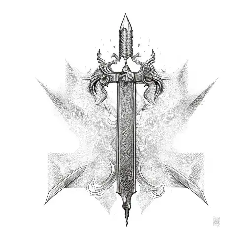 Sketch Sword Tattoo Idea - BlackInk AI