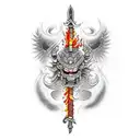 Divine Flaming Sword  tattoo design idea