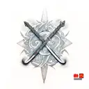 Divine Flaming Sword  tattoo design idea