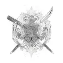 Divine Flaming Sword  tattoo design idea