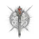 Divine Flaming Sword  tattoo design idea