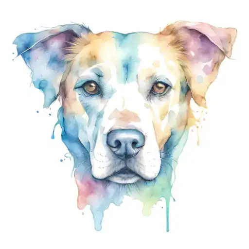 water color and dog nose print inside tattoo design idea