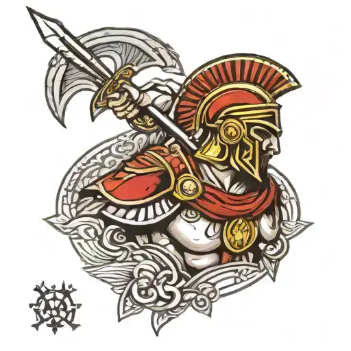 Spartan warrior tattoo design idea