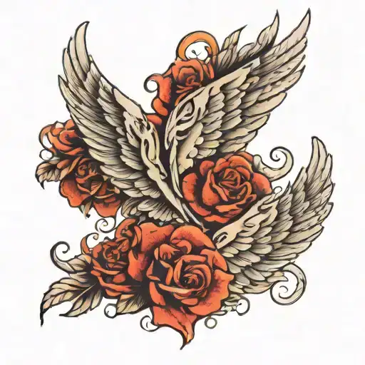 3:11 angel wings tattoo design idea