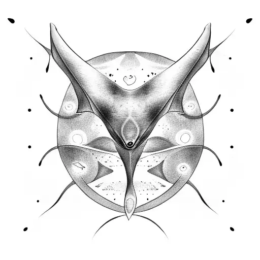 manta ray with light shading that would go on my inner bicep tattoo design idea