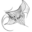 manta ray with light shading that would go on my inner bicep tattoo design idea