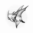 manta ray with light shading that would go on my inner bicep tattoo design idea