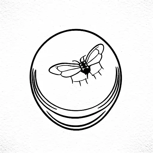 crystal ball with moth inside tattoo design idea