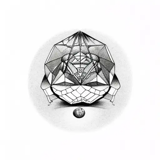moth inside fortune tellers crystal ball tattoo design idea