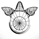 moth inside fortune tellers crystal ball tattoo design idea