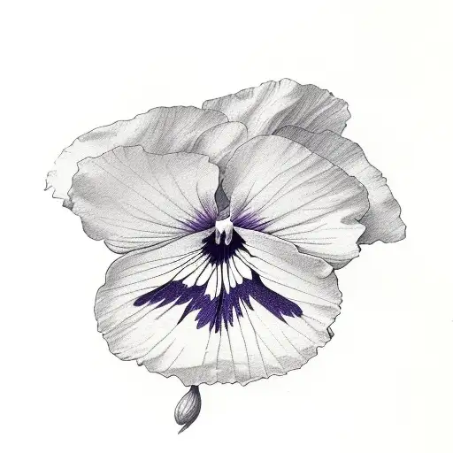 Three Pansies: One Blue, One Yellow, One Purple tattoo design idea