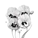 Three Pansies tattoo design idea