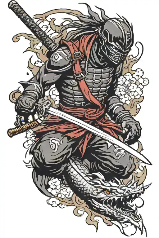 ninja gaiden with dragon sword tattoo design idea