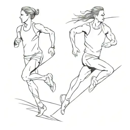 athlete running tattoo design idea