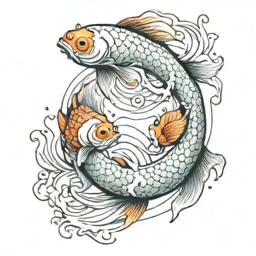 fish yin yang koi fish tattoo design idea