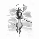 half merman, half scuba diver tattoo design idea