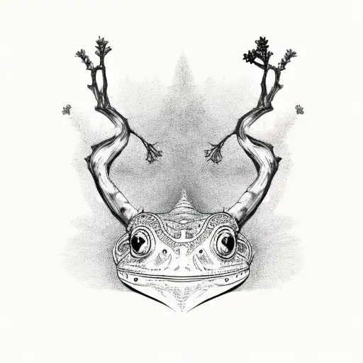 tree, Lilac, frog tattoo design idea
