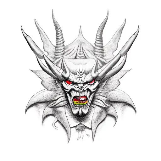 devilish rapper tattoo design idea