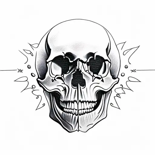 skull with open mouth tattoo design idea