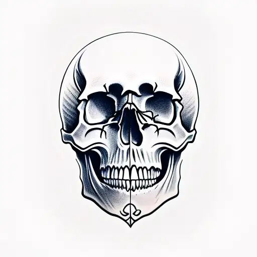 skull with open mouth tattoo design idea