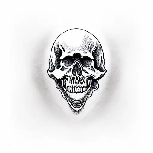 skull with open mouth tattoo design idea