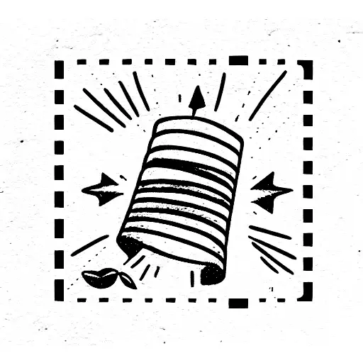 whimsical vintage Postage Stamp tattoo design idea