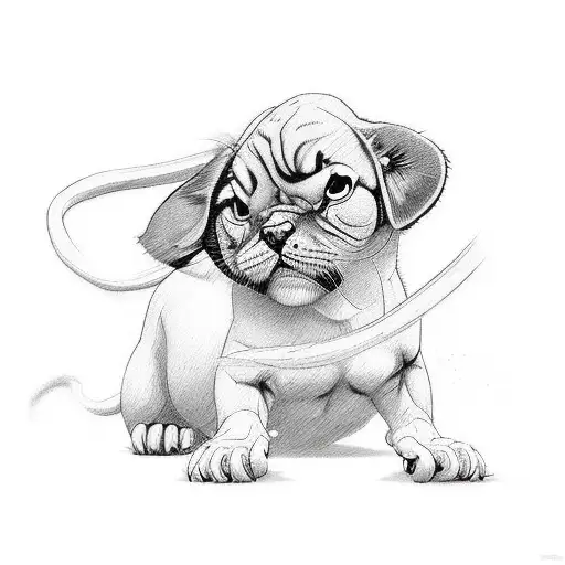 Jerry flexing his tiny muscles in the gym tattoo design idea