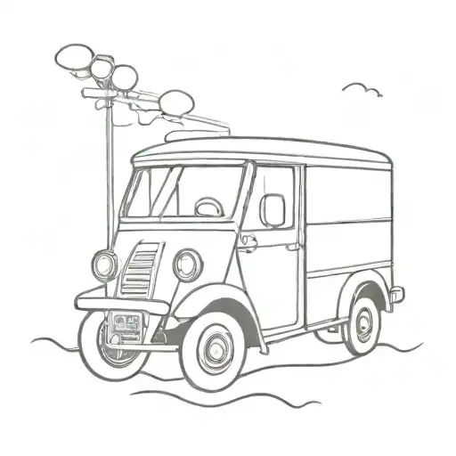 tuk tuk bus tattoo design idea
