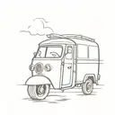 tuk tuk bus tattoo design idea