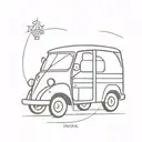 tuk tuk bus tattoo design idea