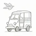 tuk tuk bus tattoo design idea