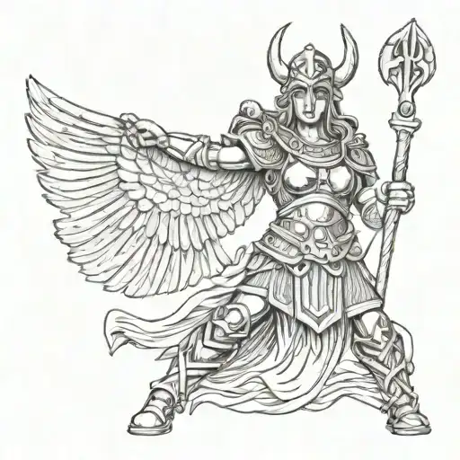 Valkyrie warrior tattoo design idea