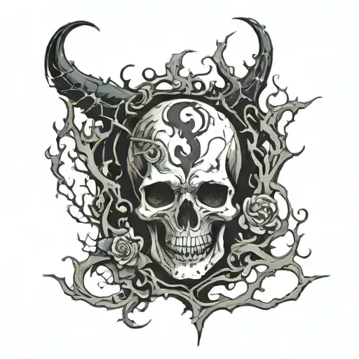 Draw a dark fantasy tattoo  1. Place a dark silhouette at the bottom, standing at the edge of the fractured ground tattoo design idea