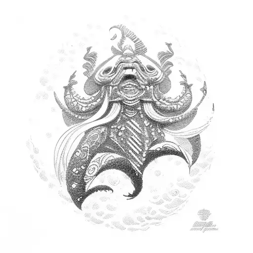 kanaloa the hawaian God of the oceans tattoo design idea