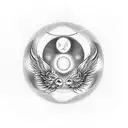yin and yang angel and devil wings tattoo design idea