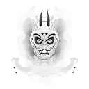 mascara de oni tattoo design idea