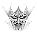 mascara de oni tattoo design idea