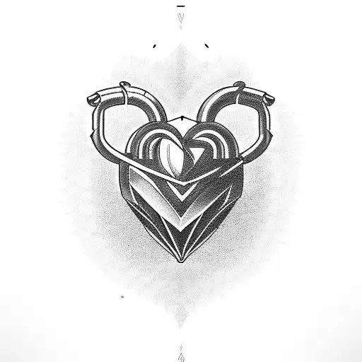 cyber sigilism heart tattoo design idea