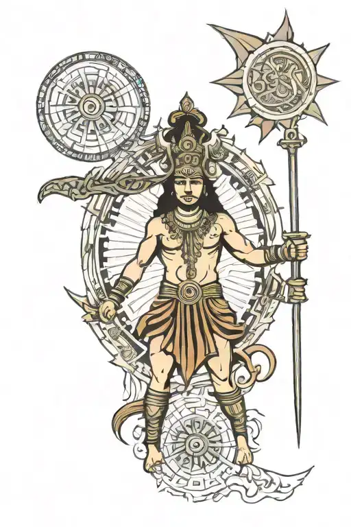 mahabharat warrior karna sun symbol on antha tattoo design idea