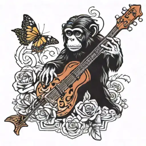 music activity monkey stone roses catfish and the bottlemen  tattoo design idea