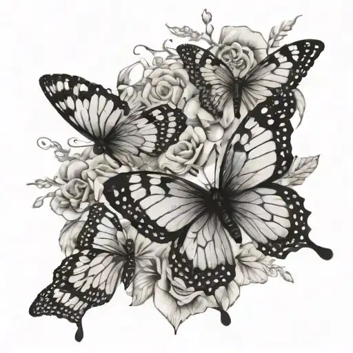 In remembrance of my mother's passing,from 1964-2022 incorporating elements that symbolize her love for butterflies tattoo design idea