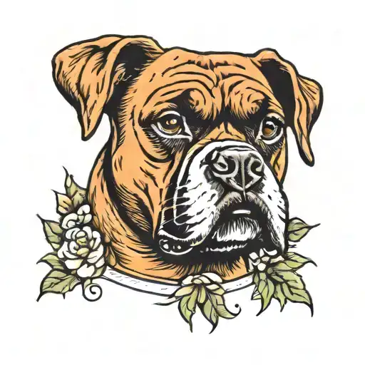 boxer dog tattoo design idea